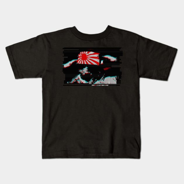 Glicht art Japanese Kamikaze pilot Kids T-Shirt by Quentin1984